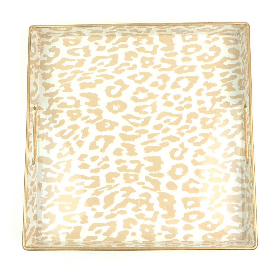 Natural Leopard Square Tray