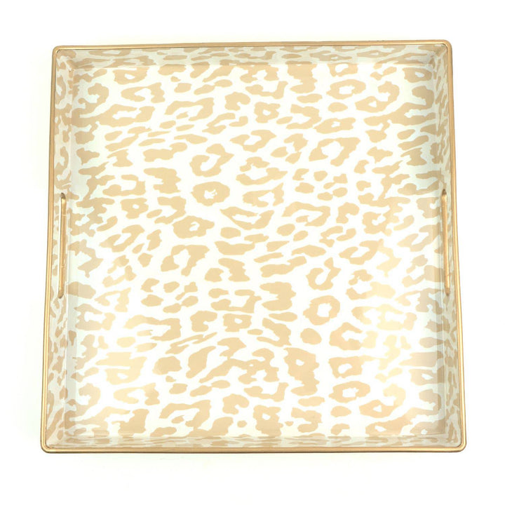 Natural Leopard Square Tray