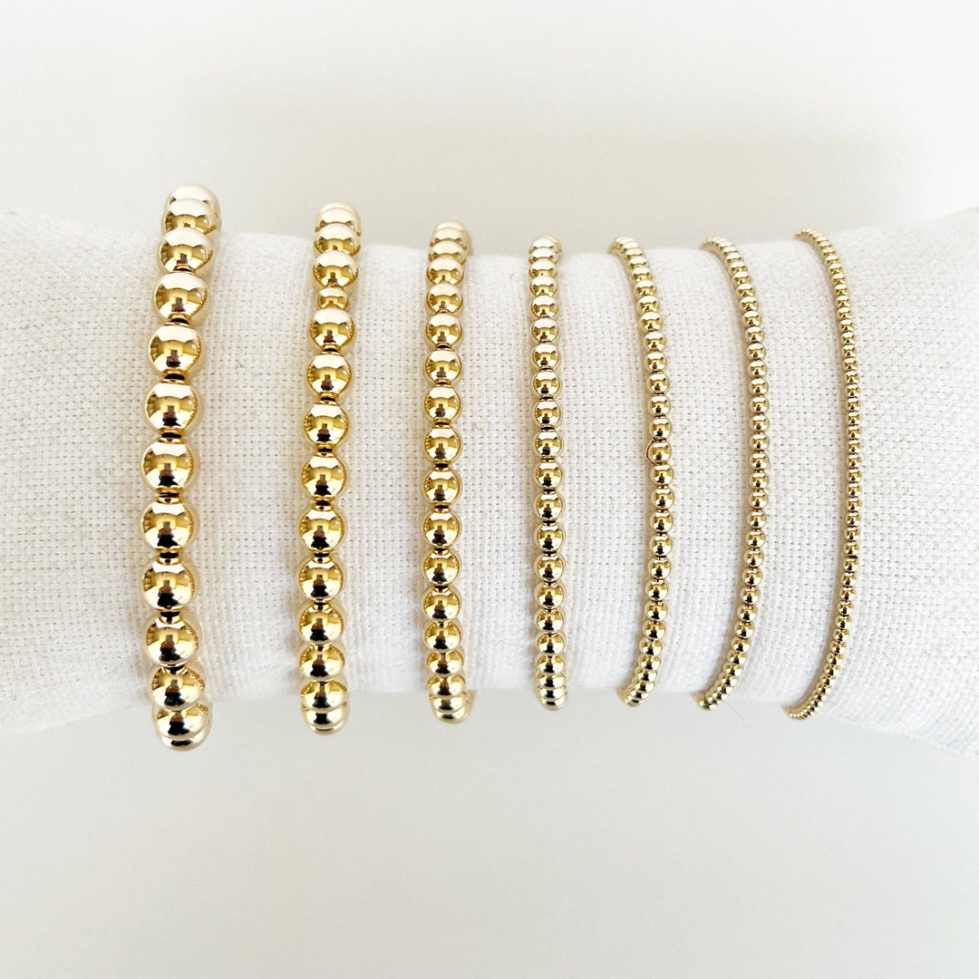 14k Gold Filled Beaded Bracelets: 4mm