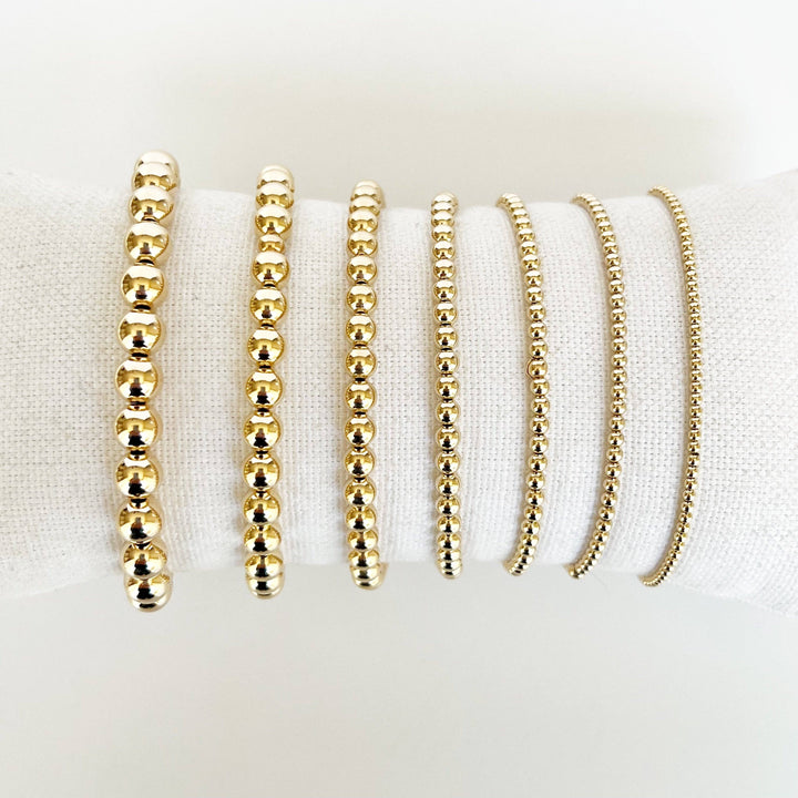 14k Gold Filled Beaded Bracelets: 4mm