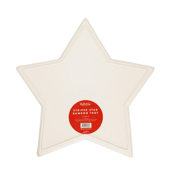 Star Shaped Red Stripe Reusable Bamboo Tray