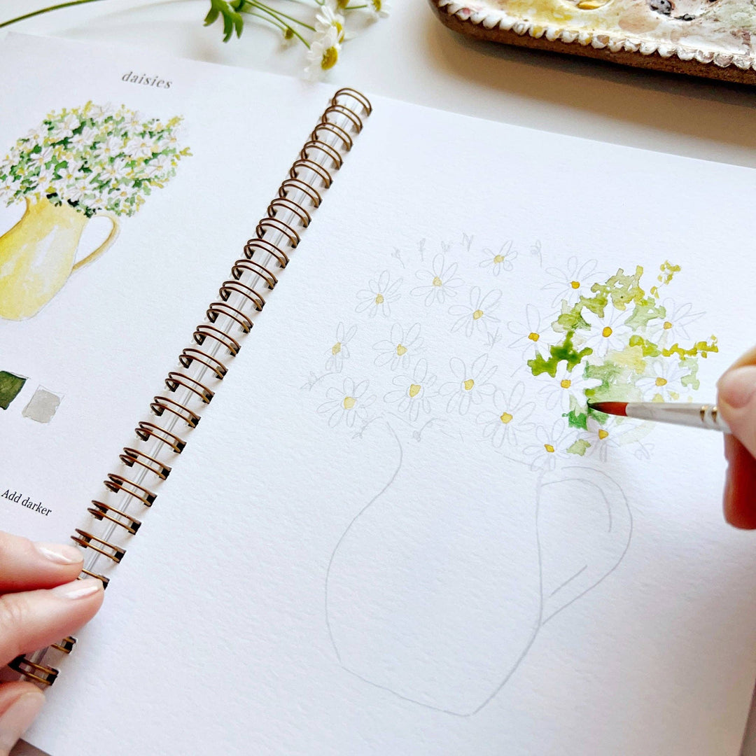Flowers watercolor workbook by Emily Lex