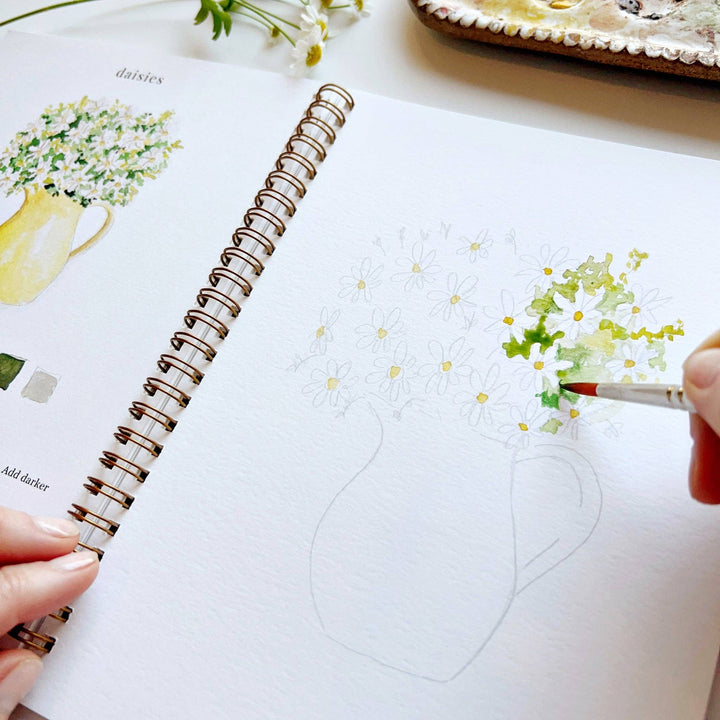 Flowers watercolor workbook by Emily Lex