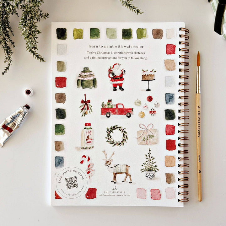 Christmas Watercolor Workbook by Emily Lex