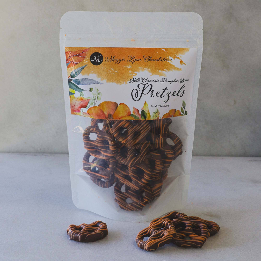7.5oz Harvest Milk Chocolate Pumpkin Spice Pretzels