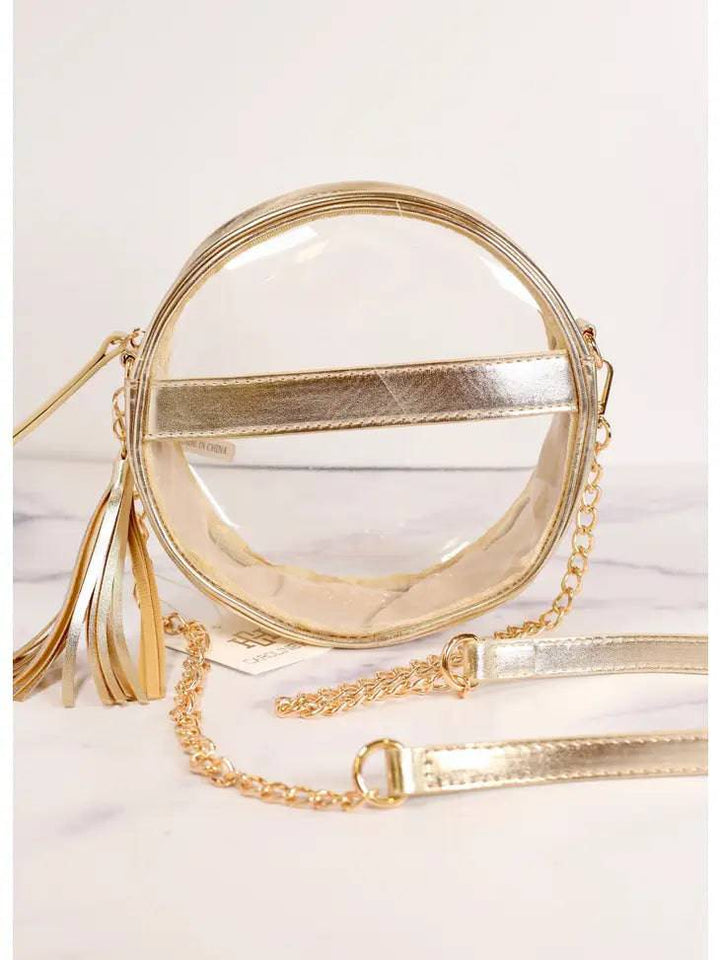 Madison Clear Crossbody- Gold