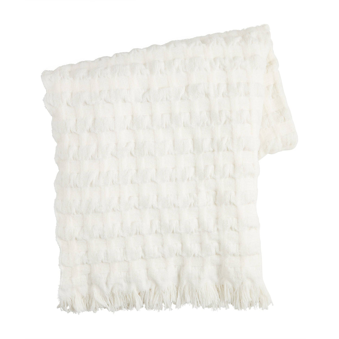 White Waffle Throw