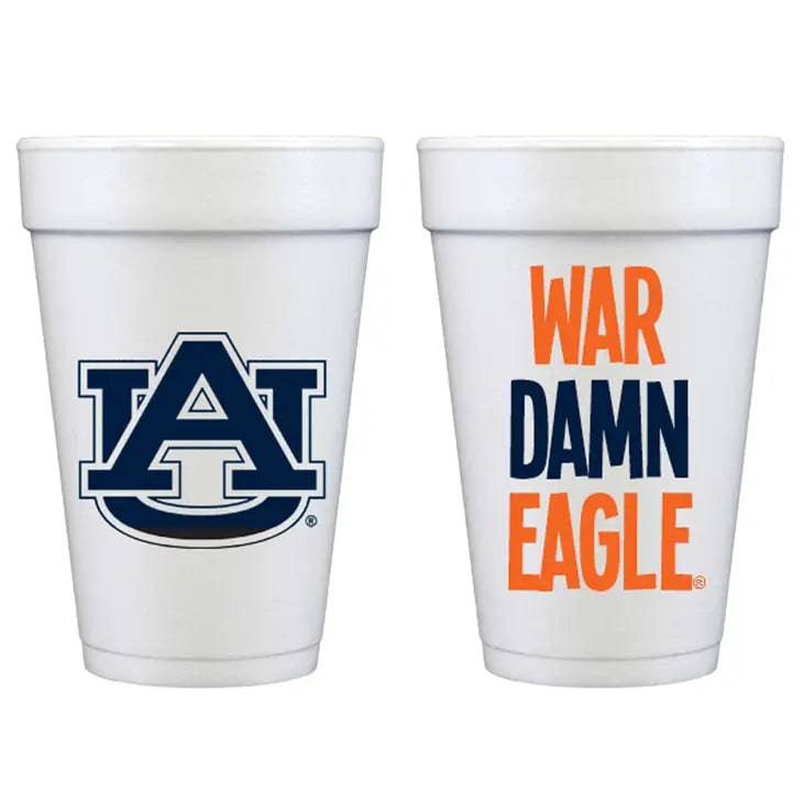 Auburn War Damn Eagle Styrofoam Cups