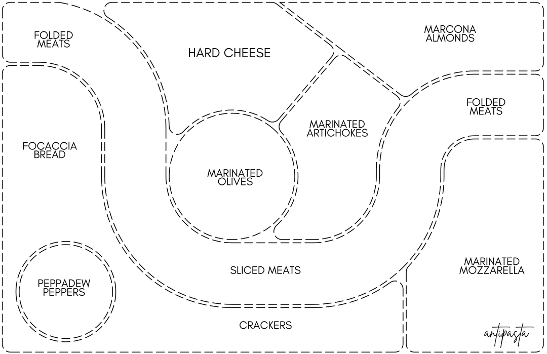 Acrylic Tray CHARCUTERIE MAP Insert Set of 10