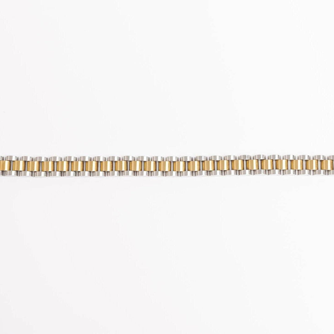 18K Gold Stainless Steel  Mixted Metal Watch Band Bracelet: Mixed Metal