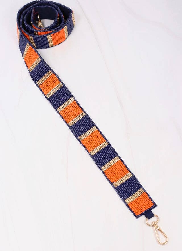 Stadium Striped Strap Navy and Orange