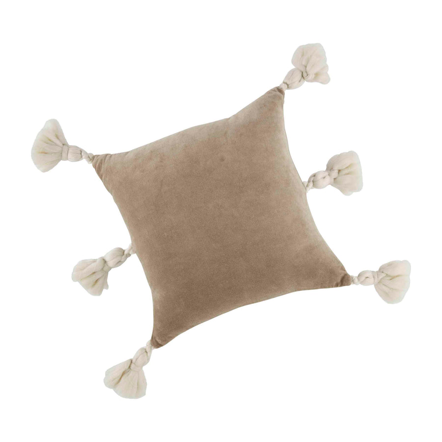Taupe Velvet Pillow - Bloom and Petal