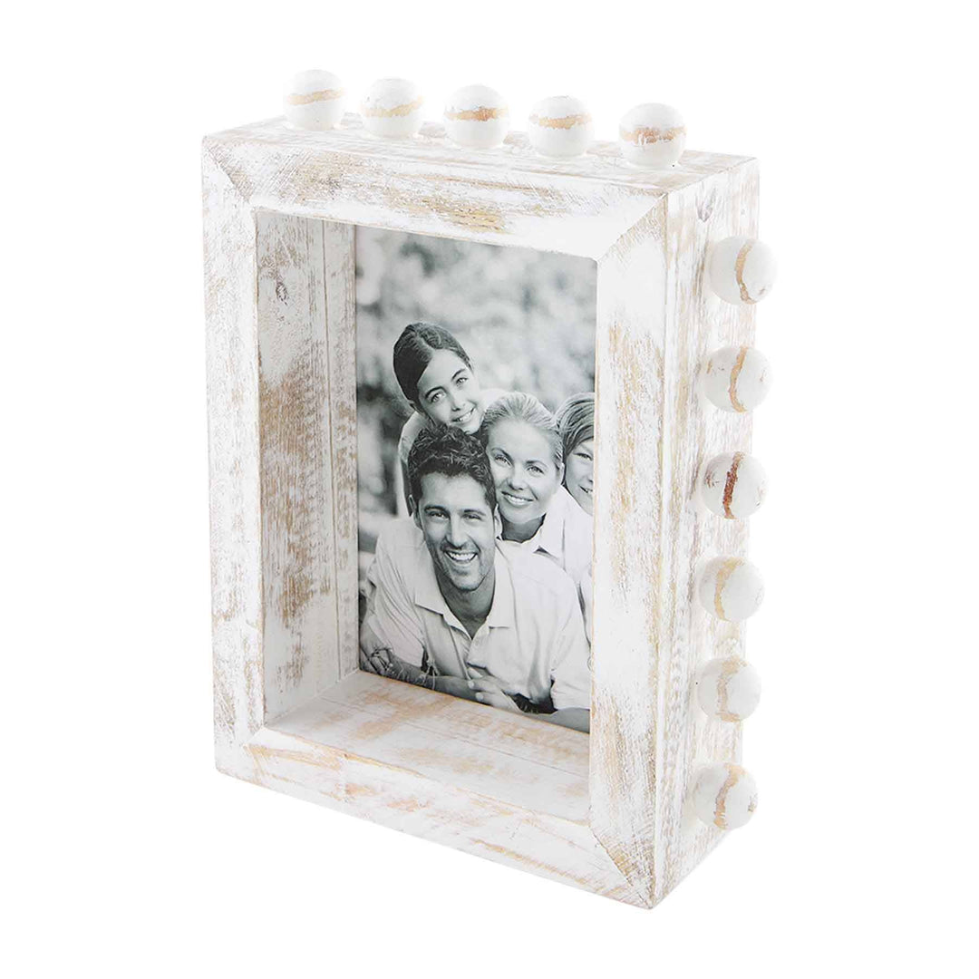 White Beaded Block Frame