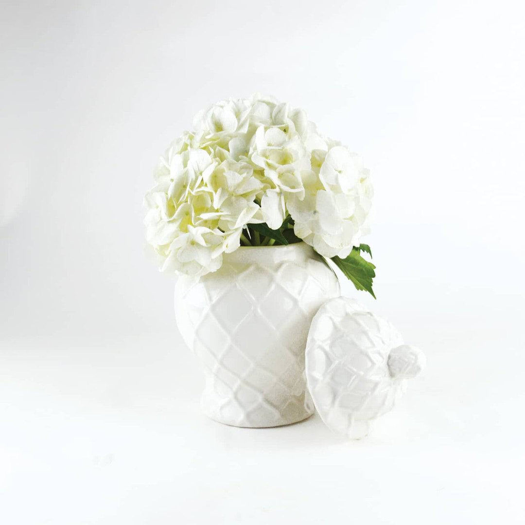 Small White Textured Ginger Jar