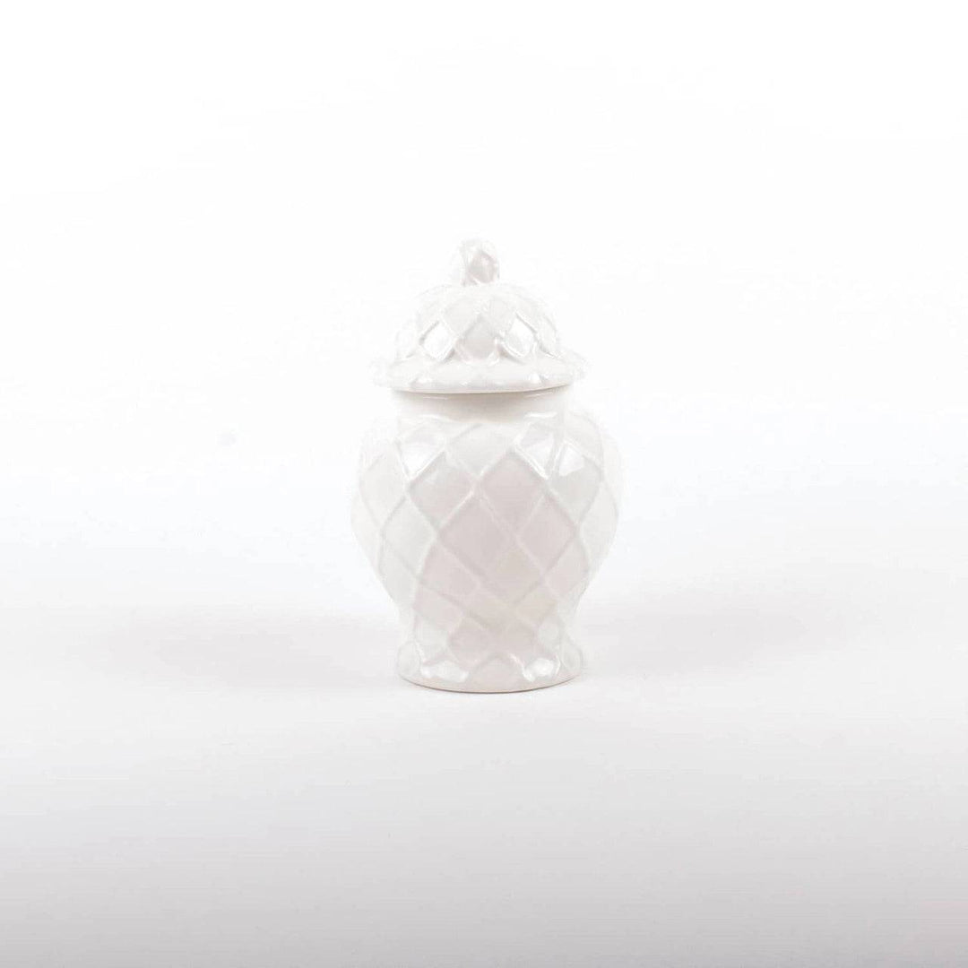 Small White Textured Ginger Jar