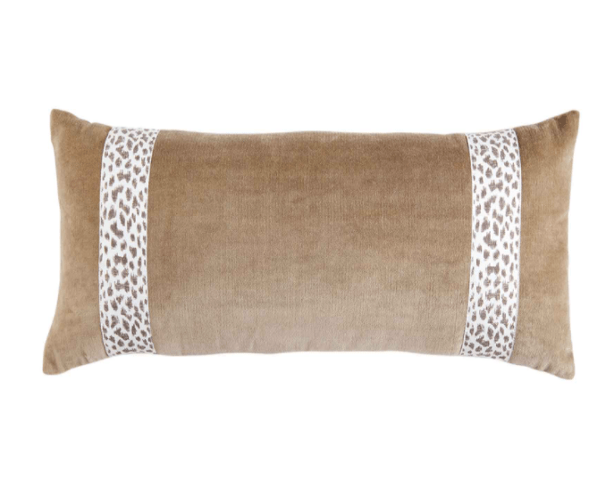 Lumbar Leopard Trim Pillow