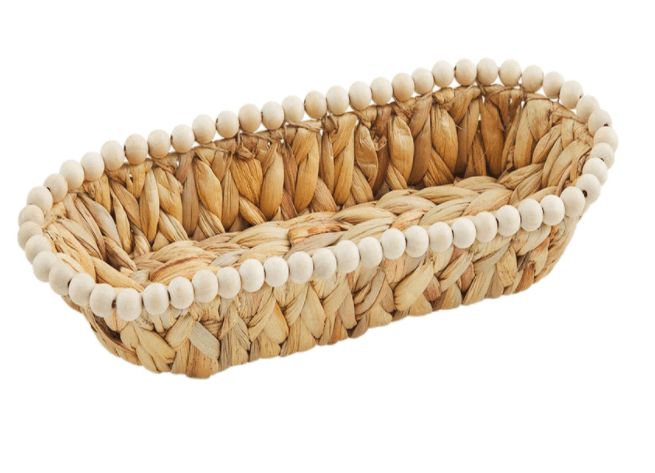 Hyacinth Beaded Bread Basket (2 sizes available)