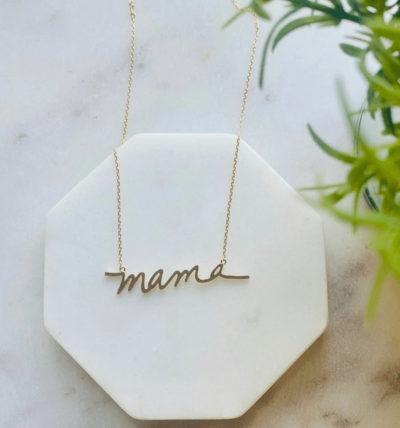 Mama Script Necklace