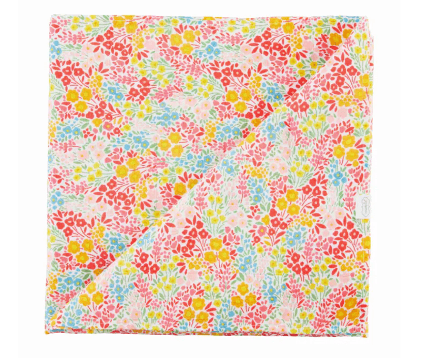 Rainbow Floral Swaddle Blanket