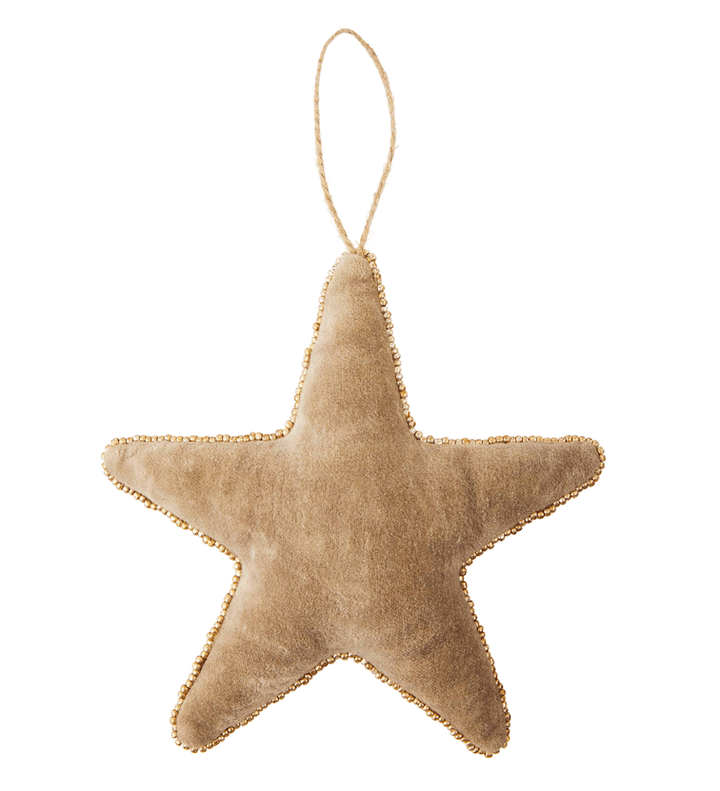 Neutral Velvet Shape Ornaments