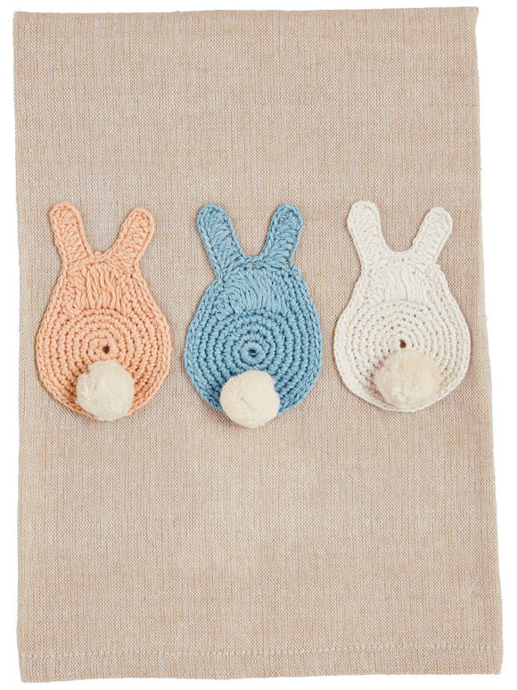 Three Bunnies Crochet Towel