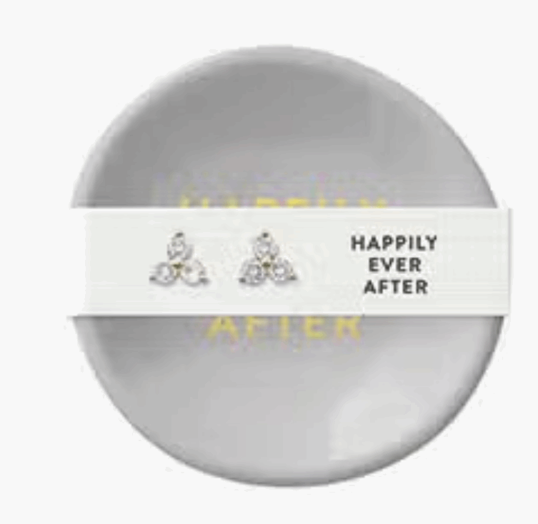 Ceramic Ring Dish & Earrings - Happily Ever After
