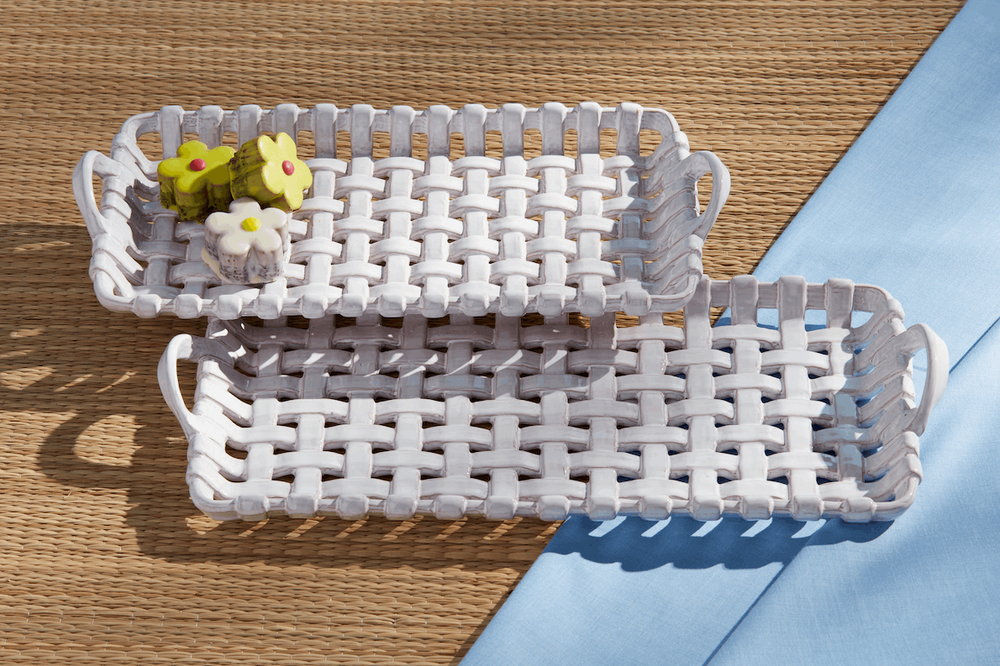 Basket Weave Tray Set of 2
