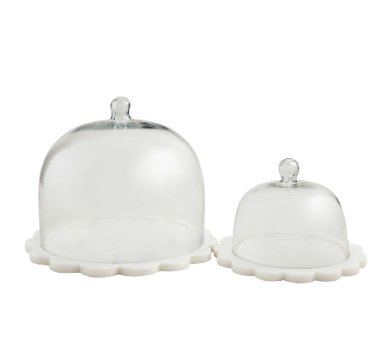 Scalloped Marble Cloche - Bloom and Petal