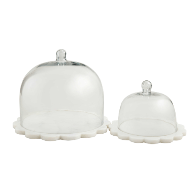 Scalloped Marble Cloche