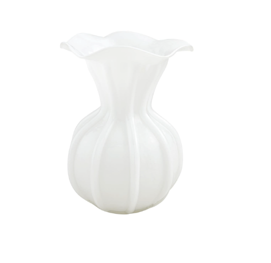 Large Ruffled Glass Vase