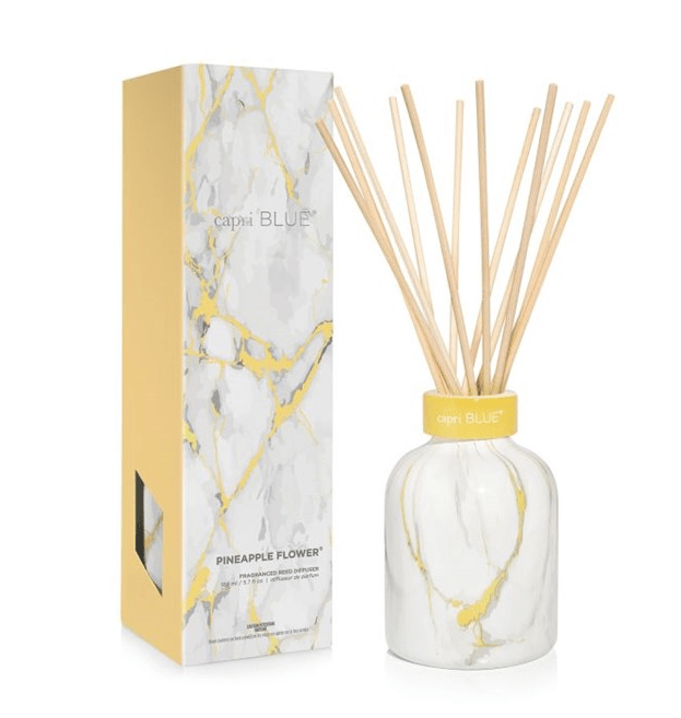 Capri Blue PINEAPPLE FLOWER MODERN MARBLE PETITE REED DIFFUSER, 5.7 fl oz