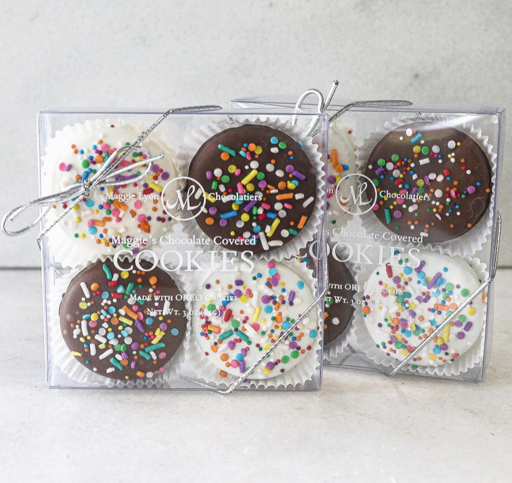 Maggie's Chocolate Covered Cookies - 4pc. Rainbow Explosion