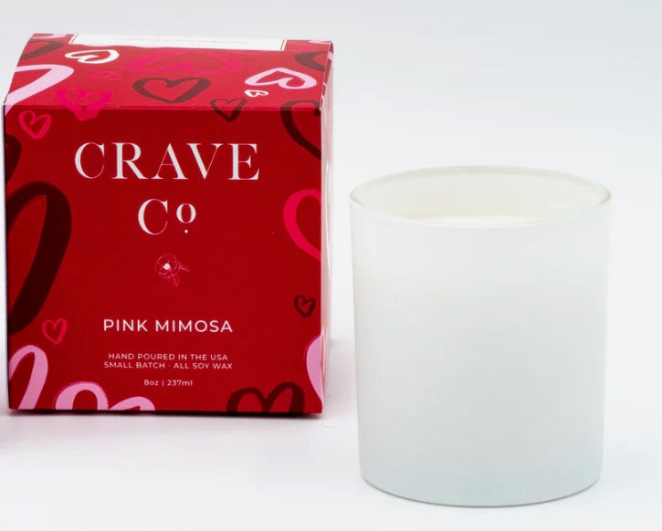 Pink Mimosa Candle by Crave Candle 8oz - Bloom and Petal