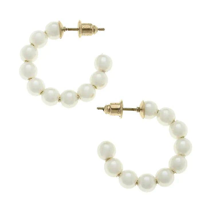 Demi Hoop Pearl Earrings