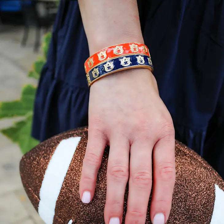 Auburn Enamel Hinged Bracelet- 2 Styles