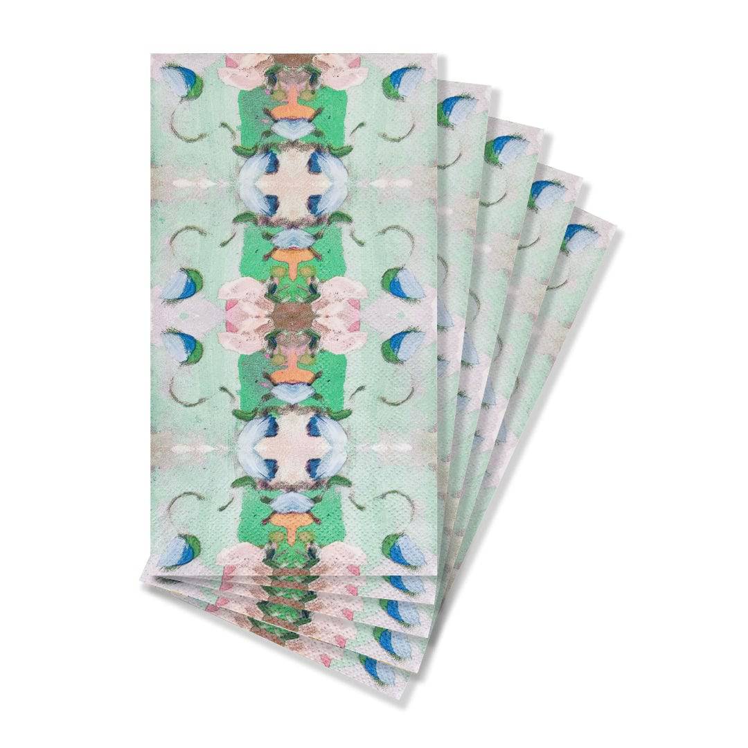 Monet's Garden Green Guest Towels by Laura Park