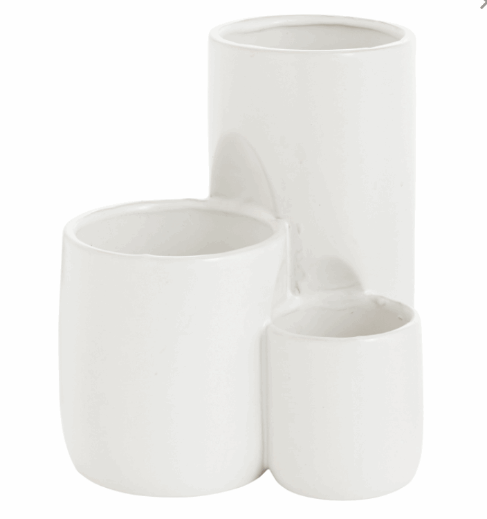 Accent Decor Ceramic Connection Vase Triple