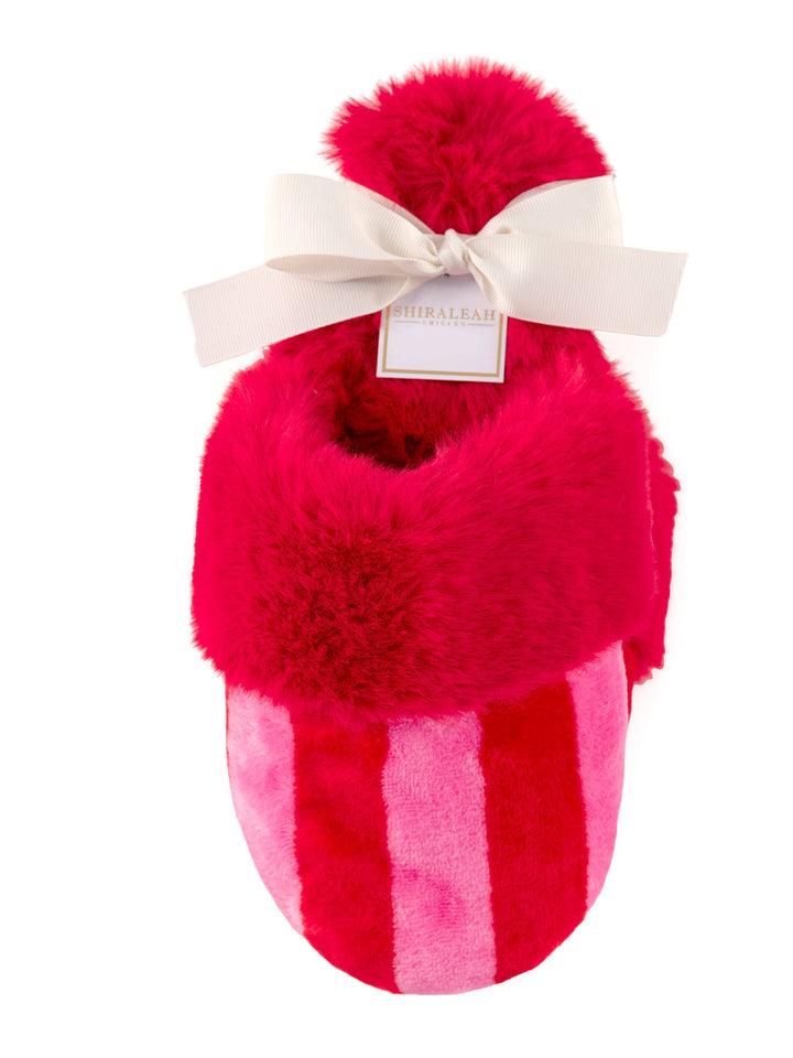 FELICITY STRIPE SLIPPERS, RED