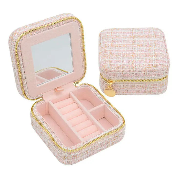 Tweed Jewelry Box- Pink - Bloom and Petal