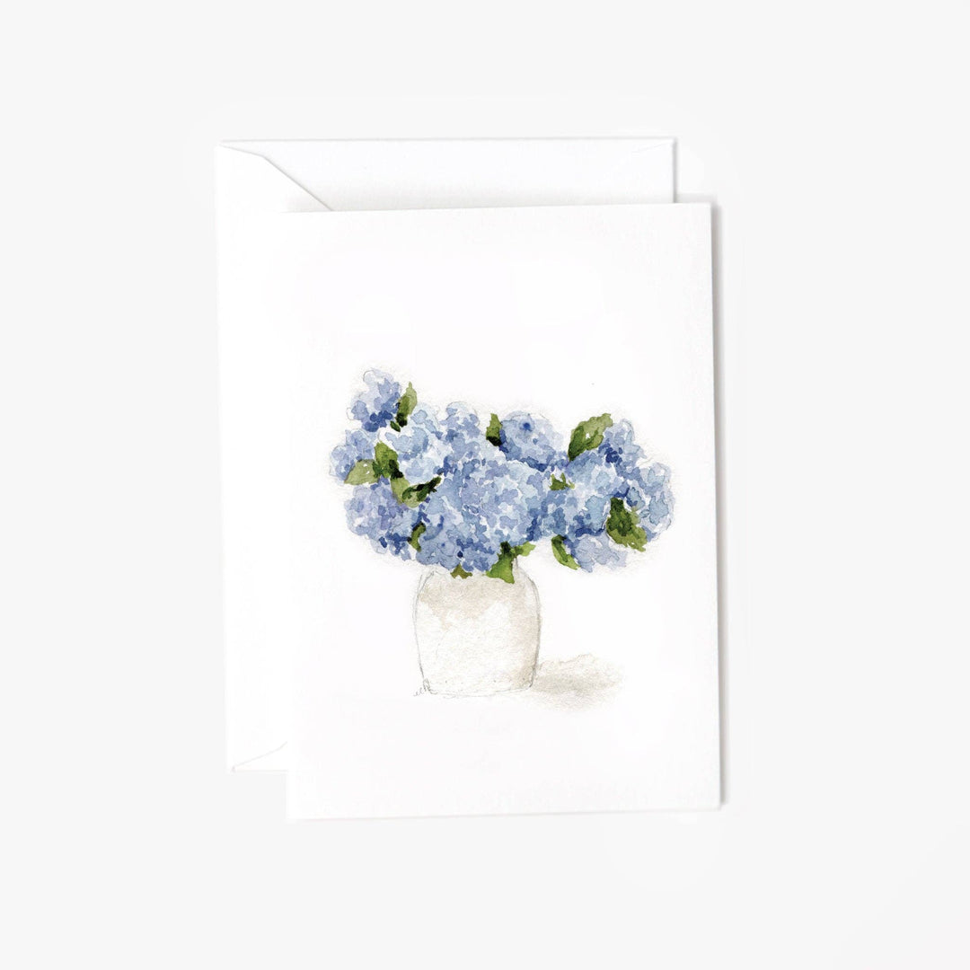 Blue hydrangeas mini enclosure notecard by Emily Lex