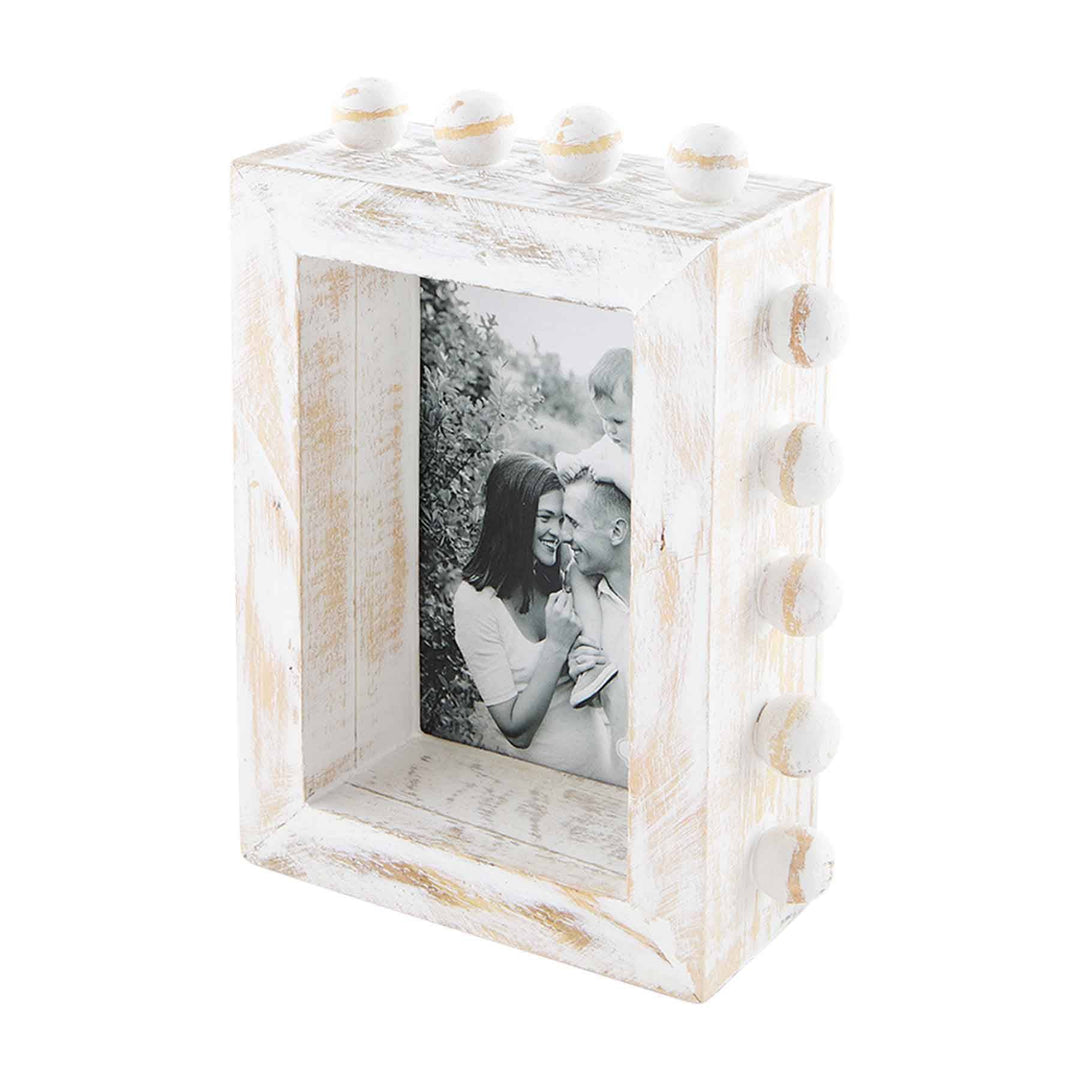 White Beaded Block Frame