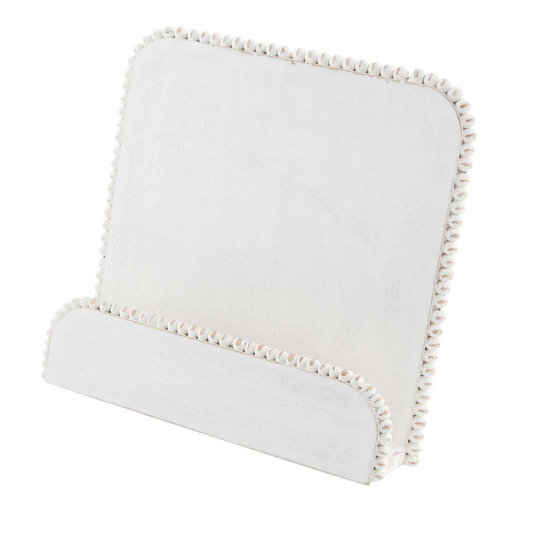 White Beaded Cookbook Holder