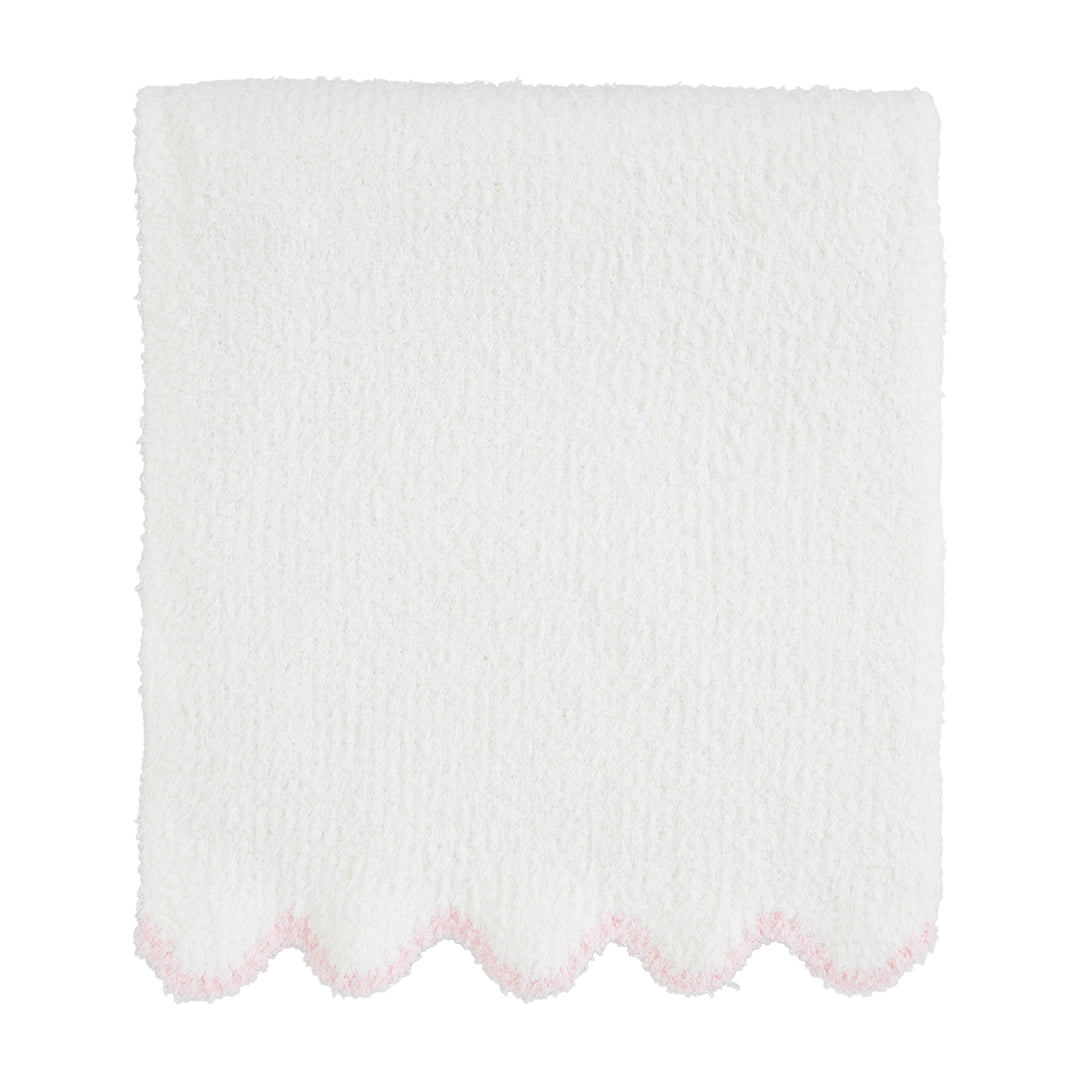 Pink Scalloped Chenille Baby Blanket - Bloom and Petal