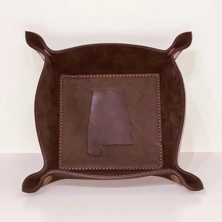 Alabama Leather Embossed Valet Tray - Bloom and Petal