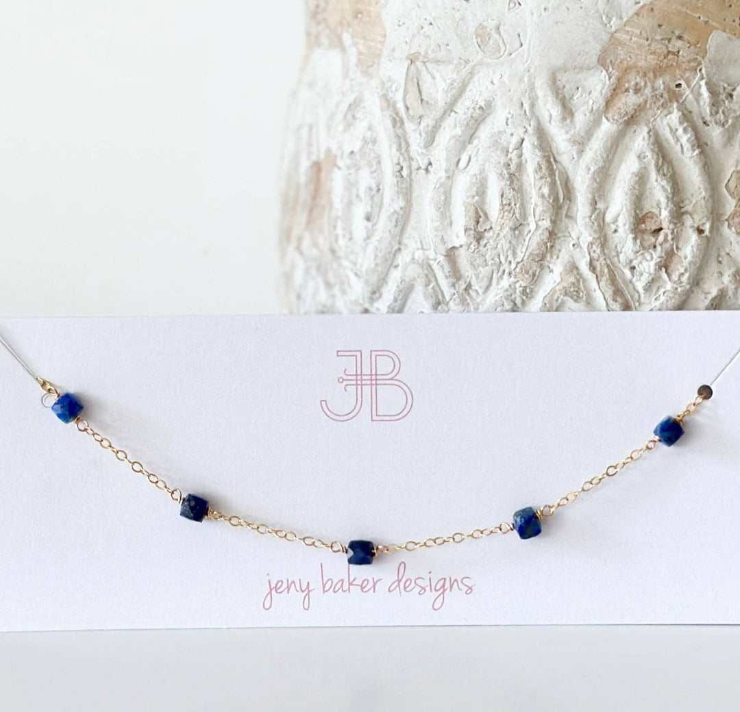 Blue Maddy Gemstone Game day Necklace