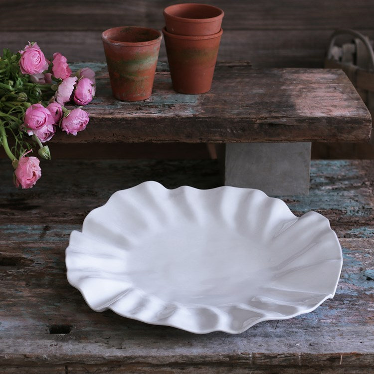 VIDA Bloom Lg Round Platter (White) - Bloom and Petal