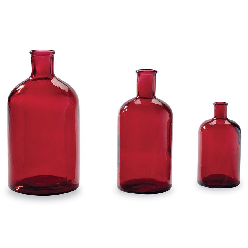 Red Bottleneck Vases