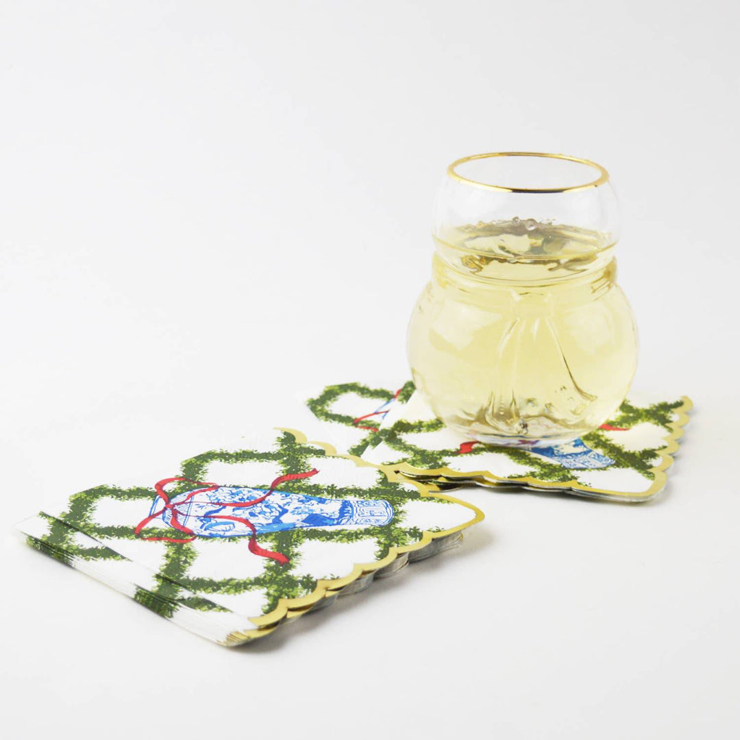 Boxwood Ginger Jar Paper Beverage Napkin Packs