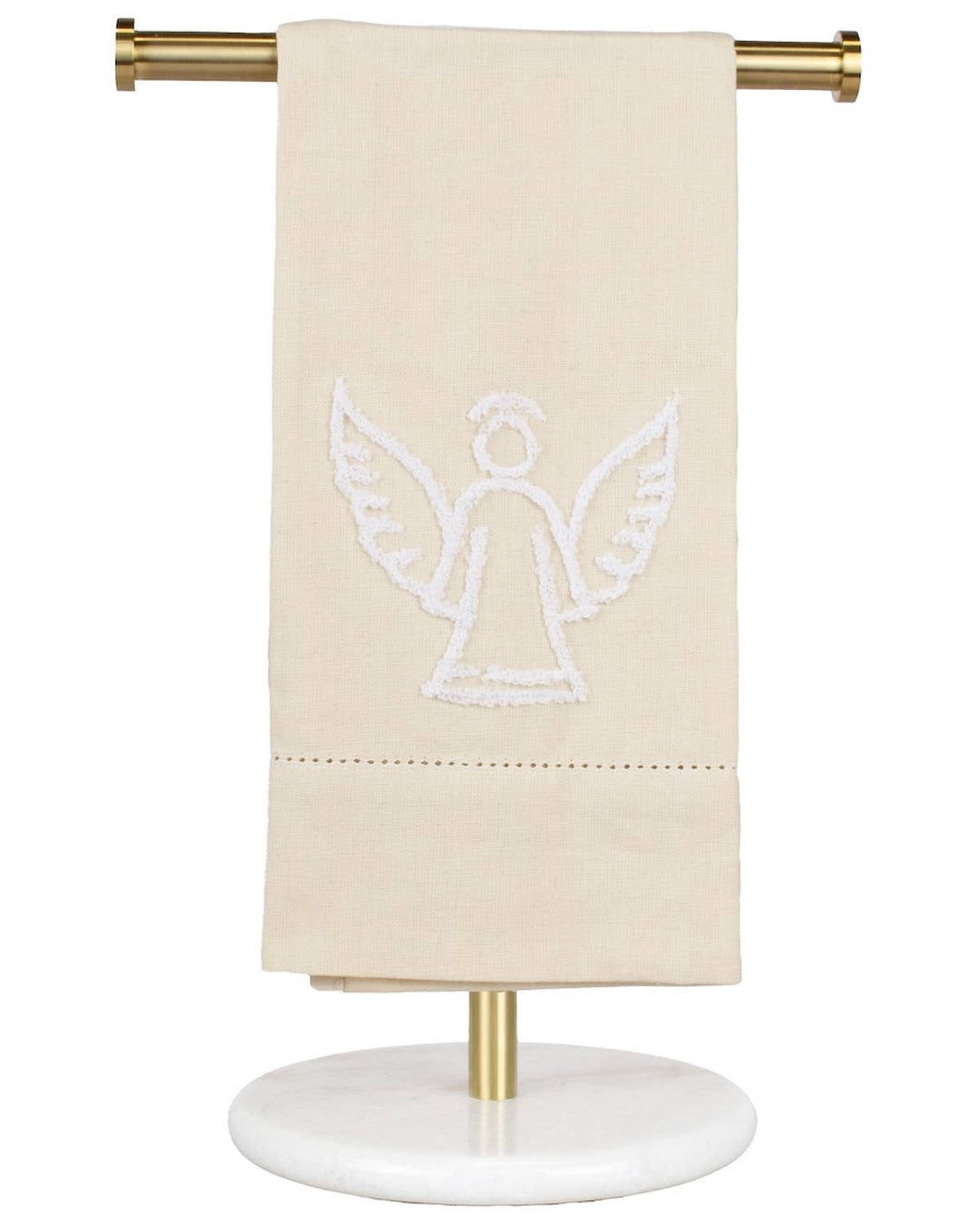 Bethany Angel Hemstitch Hand Towel   Oat/White   20x28