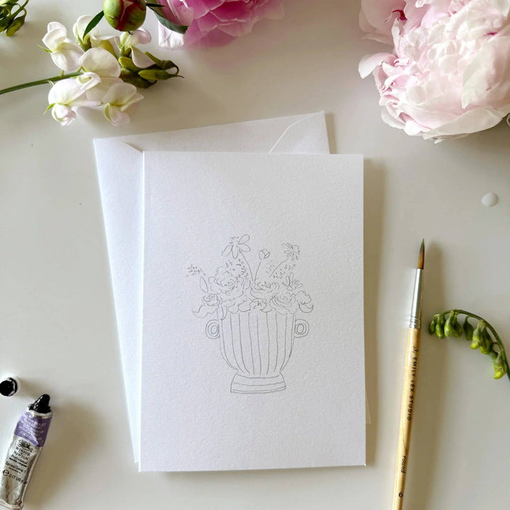 Bouquets paintable watercolor notecard set by Emily Lex